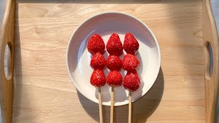 [HOMEMADE] 겉바속촉 달달한 딸기탕후루만들기🍓(+먹방ASMR)/타임랩스/뚝딱요리/홈메이드/오늘의힐링타임 : 달라 DalRa