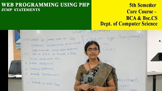 JUMP Statement | Web Programming Using PHP | Christ OpenCourseWare