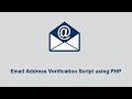 Email Address Verification Script using PHP