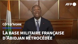 La base de l'armée française sera rétrocédée à la Côte d'Ivoire en janvier (Ouattara) | AFP