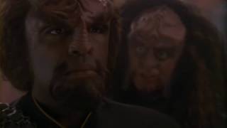 Chancellor Gowron and Lt. Commander Worf meet again