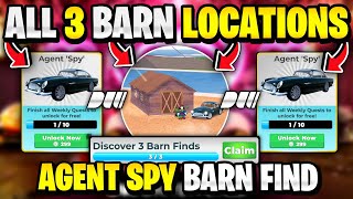 ALL 3 BARN / PARTS LOCATIONS IN DRIVE WORLD FOR AGENT SPY WEEKLY QUEST! DRIVE WORLD BARN FIND