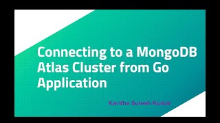 Connecting to a MongoDB Atlas Cluster from Go Application