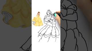 HOW TO DRAW disney princesses big size Belle Disney princess disney #drawings #princessesdisneybig