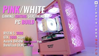 VLOG: PINK/WHITE Theme Gaming/Editing/Streaming PC Build Ryzen 5 3600 I GTX 1660 Super