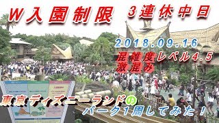 [W入園制限] 3連休中日の大混雑の東京ディズニーランドのパークを１周してみた！