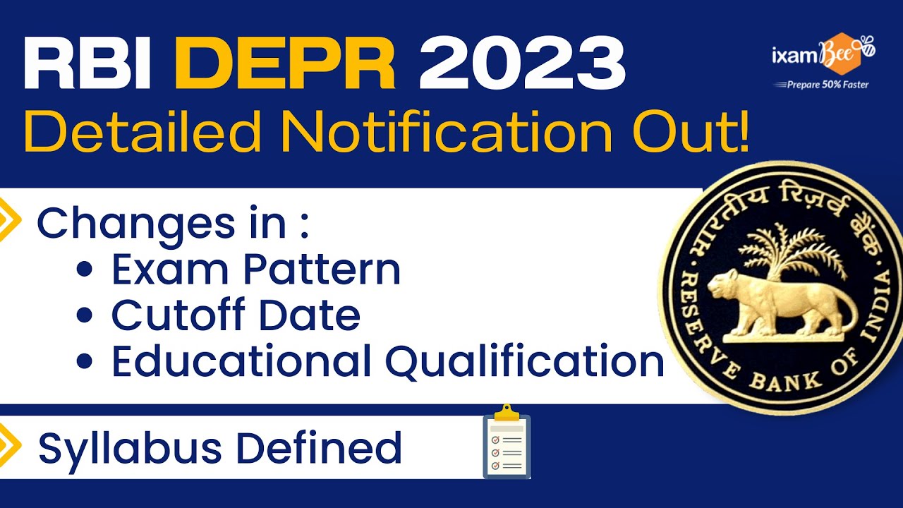 RBI Grade B DEPR 2023 Detailed Notification Out |Changes In Syllabus ...