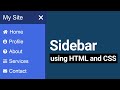 Sidebar Menu using HTML, CSS & few line of JavaScript