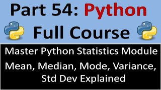 Master Python Statistics Module | Mean, Median, Mode, Variance, Std Dev Explained