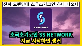 초극초기코인 SSNETWORK 지금 시작하면 랭커