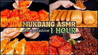 Mukbang ASMR 1 Hour Eating Kielbasa Sausage | Jjajangmyeon | Spicy Cheese Tteokbokki | Yosii ASMR