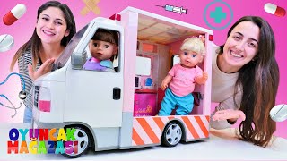 Çocuk videoları - Ayşe'nin oyuncak mağazası - Sevcan oyuncak bebekler için yeni ambulans alıyor!
