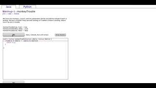 Java: CodingBat– Warmup-1– monkeyTrouble