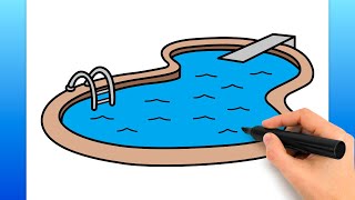 How To Draw A Swimming Pool (Easy Drawing Tutorial)