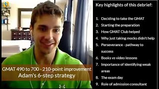 GMAT 490 to 700 - Adam's 6-step strategy for a 210-point improvement.