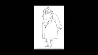 How to draw Dr. Nefario from Despicable Me