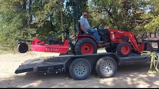 transporting our tractor to go mow/Branson 2505h #transport#tractor#vlog