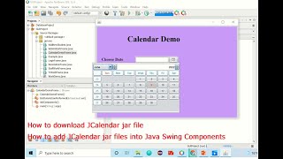 How to Use JCalendar in Java Swing(GUI-Module 3)
