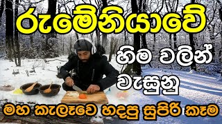 traditional sinhala | Romania cooking village රුමේනියාවේ හිම ගොඩේ හදපු සුපිරි කෑම