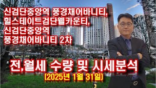 검단신도시 풍경채1차, 힐스테이트, 풍경채2차 전월세 수량 및 시세분석(2025년 1월 31일)