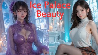 【4K Japanese Beauty】氷の宮殿の美女 | Ice Palace Beauty | Icy Fantasy Lookbook | AI美女Karen