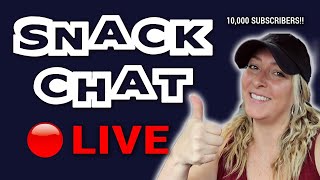 🔴 SNACK CHAT: WE HIT 10,000 SUBSCRIBERS!! (Live Stream) // Travel Snacks