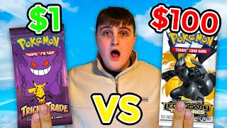 $1 vs $100 Pokémon Booster Pack!