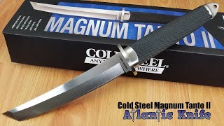 COLD STEEL MAGNUM TANTO II SAN MAI STAINLESS FIXED BLACK KNIFE W/ SHEATH 35AC