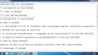 Selenium Tutorial 12: User Defined Methods in Java
