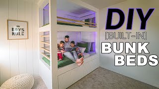 DIY Twin Built-in Bunk Bed For Kids