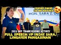 FULL SPEECH: VP INDAY SARA, NOVEMBER, 28 2024 OVP THANKSGIVING ACTIVITY!