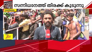 തിരക്കൊഴിയാതെ സന്നിധാനം; ഭക്തരെ കടത്തിവിടുന്നത് കടുത്ത നിയന്ത്രണങ്ങളോടെ