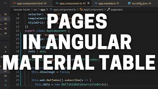 Adding Pages to Angular Material Table using Paginator - Angular Material Tutorial