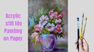 How to Paint a Flower Vase with Acrylic | Beginner-Friendly Tutorial 🌼 by Priyanka Kakati Art