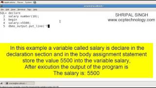 PLSQL TUTORIAL - How to use assignment operator in plsql program