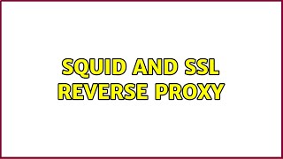 Squid and SSL Reverse Proxy (2 Solutions!!)