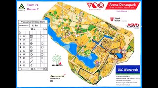 VOC Vienna Orienteering Challenge Sprint Relay at Donaupark Leg 2 28 August 2022