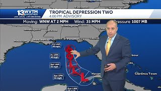 National Hurricane Center: TD #2 may become Tropical Storm Arlene by Friday morning