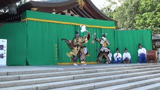 奉納神楽フルVer　広島護国神社「重陽祭」 苅屋形神楽団（芸北）塵輪 　笛＝秋吉沙羅（篠笛奏者、神楽笛奏者）上演が引き立つ苅屋形神楽団 。必見！当日行かれなかった方「重陽祭」 奉納神楽。