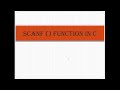 Lecture 12 scanf() function in C