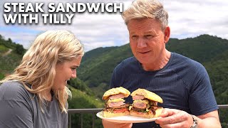 Gordon Ramsay Makes a Steak Sandwich in Spain with Tilly Ramsay