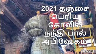 2021 தஞ்சை பெரிய கோவில் நந்தி பால் அபிஷேகம்