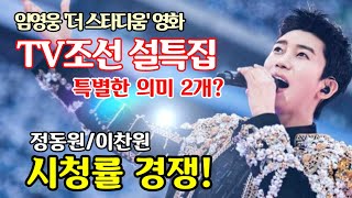 임영웅 '더 스타디움' 영화 TV조선 설특집 방송, 특별한 의미 2개? 정동원 설특집 '성탄총동원' 이찬원 '트롯대잔치'와 시청률 경쟁!