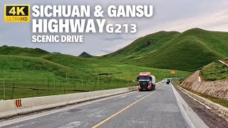 Zoige Sichuan to Luqu Gansu - China Highway Scenic Drive 4K