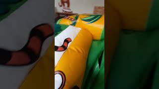 Trying to play on a broken bouncy castle again whilst deflated