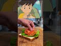 Ponyo's Sandwich🥪🍅🧀  #shorts #anime #food #sandwich #studioghibli