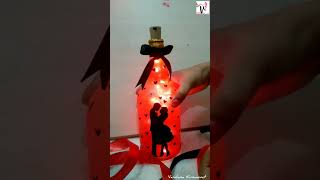 Lighting bottle | bottle art | valentine day gift #shorts #bottleart #creativity #ideas