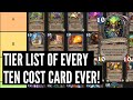 A tier list of EVERY 10 Cost card in Hearthstone history! | Scholomance Academy | Hearthstone