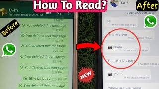 How to Read Deleted Message on WhatsApp 2020 | Message - Photos - Videos - Voice |