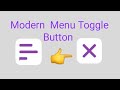 Modern Animated Menu Toggle Button HTML CSS JavaScript